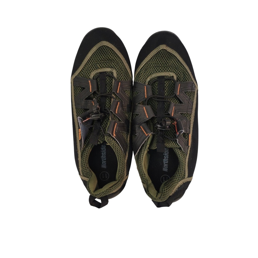 Northside Mens Water Shoes Olive Green Black Mesh Bungee Lace Aqua Socks Size 11